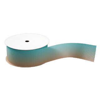 Brown and blue ombre grosgrain ribbon