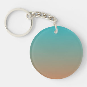 Brown and blue ombre keychain