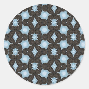 brown and blue pattern sticker