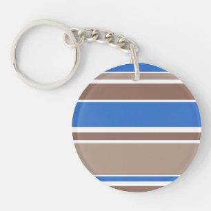 Brown and blue stripes keychain