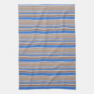Brown and blue stripes kitchen towel