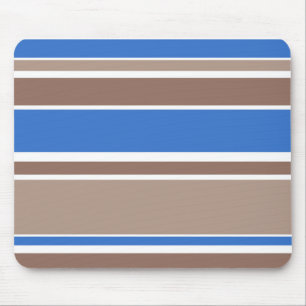 Brown and blue stripes mouse pad
