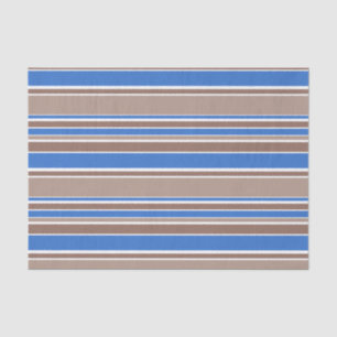 Brown and blue stripes tissue paper
