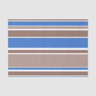Brown and blue stripes tissue paper