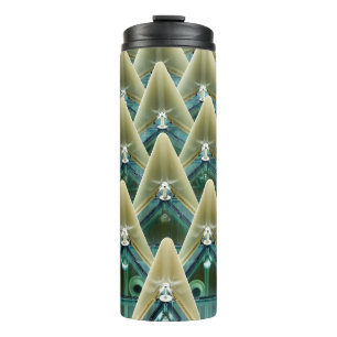 Brown and blue wallpaper thermal tumbler