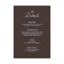 Brown and Blue Wedding Details
