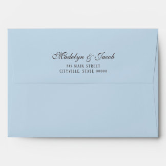 Brown and Blue Wedding Envelope