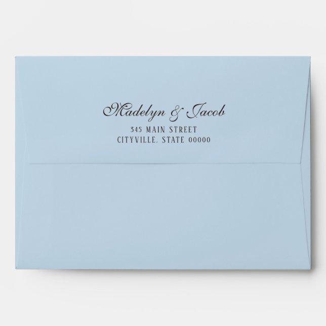 Brown and Blue Wedding Envelope (Back (Top Flap))