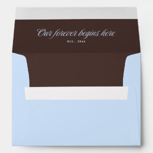 Brown and Blue Wedding Envelope