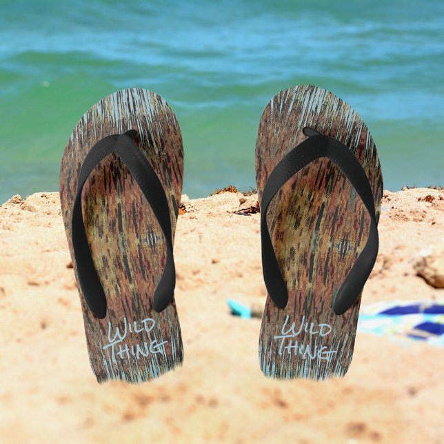 Brown and Blue Wild Thing Flip Flops (Creator Uploaded)