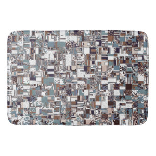 Brown And Blues Pattern Bath Mat