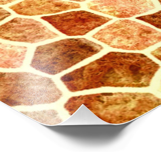 Brown and Cream Cobbled Patchwork Terrazo Pattern Photo Print (Corner)