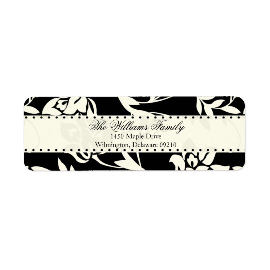Brown and Cream Damask Personalized Return Address Return Address Label
