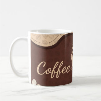 Brown and Cream Minimalist Coffee Time Coffee Mug