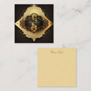 Brown and Cream Scrapbook Style Square Business Card