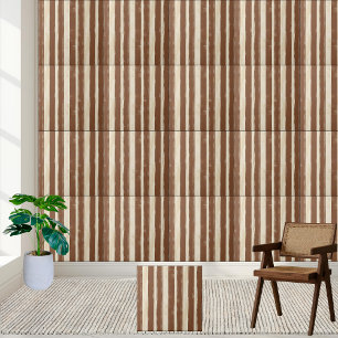 Brown and Cream Striped Tile