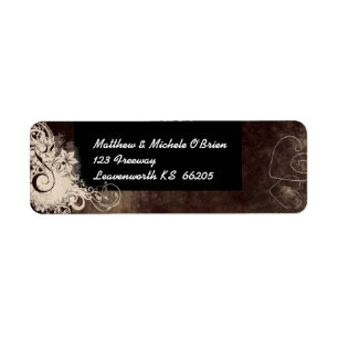 Brown and cream swirl designer label