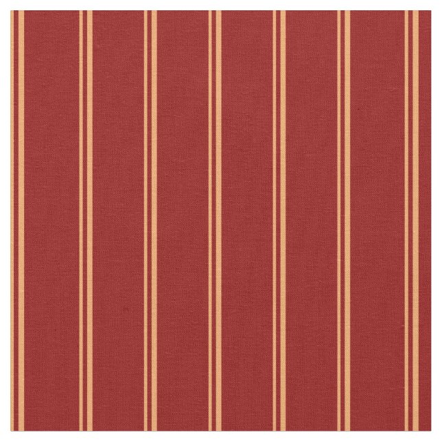 Brown and Dark Red Coloured Lined Pattern Fabric (Close Up)