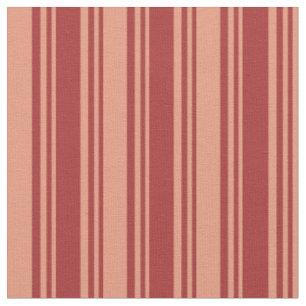 Brown and Dark Salmon Coloured Lined Pattern Fabric