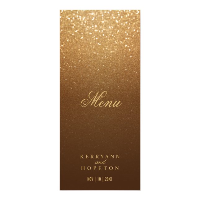 Brown and Gold Glitter - Menu (Front)