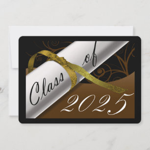 Brown and Gold Graduation Announcement