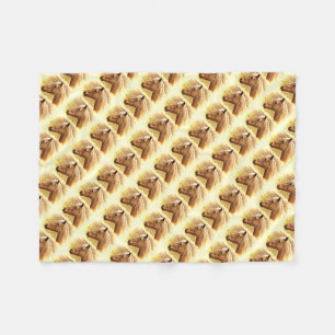 Brown and Gold Horse Animal Fleece Blanket