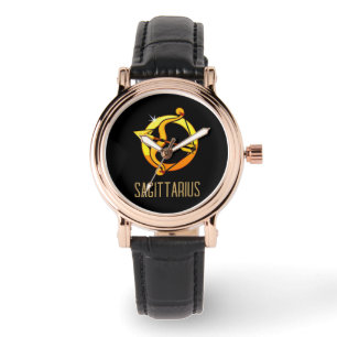 Brown and gold Sagittarius zodiac sign black Watch