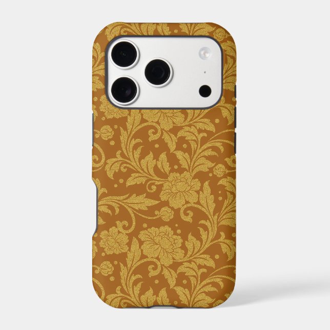 Brown and gold vintage floral damask (Verso)