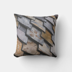 Brown and gray bricks throw pillow