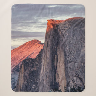 BROWN AND GRAY ROCK FORMATION UNDER GRAY CLOUDS SHERPA BLANKET