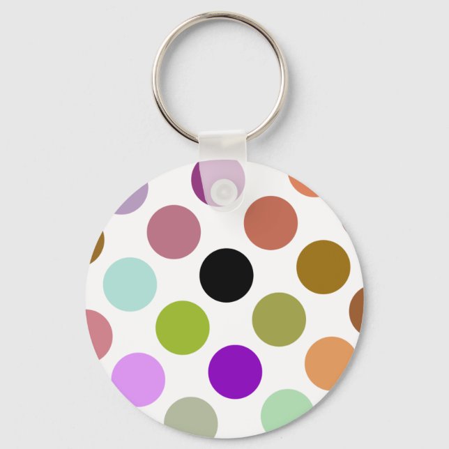 Brown And Green Colourful Dots Keychain (Front)