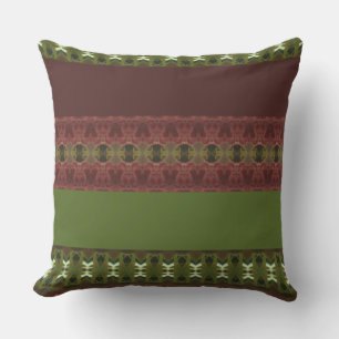 Brown And Green Designer Patio Outdoor Pillow