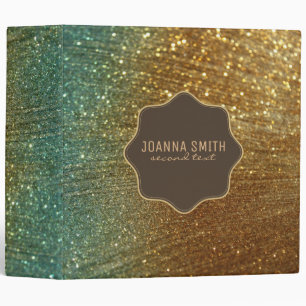 Brown And Green Glitter Binder