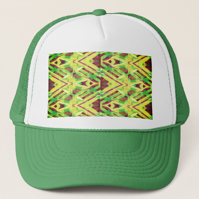 Brown and green pattern trucker hat (Front)