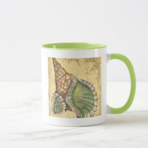 Brown and Green Seashell Mug