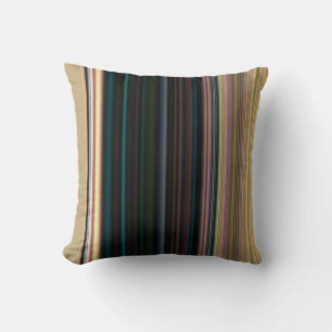Brown and Green Stripe Throw Pillow