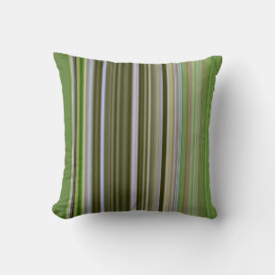 Brown and Green Stripe Throw Pillow