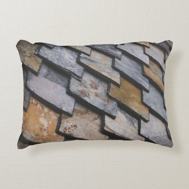 Brown and grey bricks accent pillow (Front)