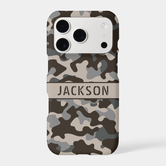 Brown and Grey Camouflage Personalized (Back)
