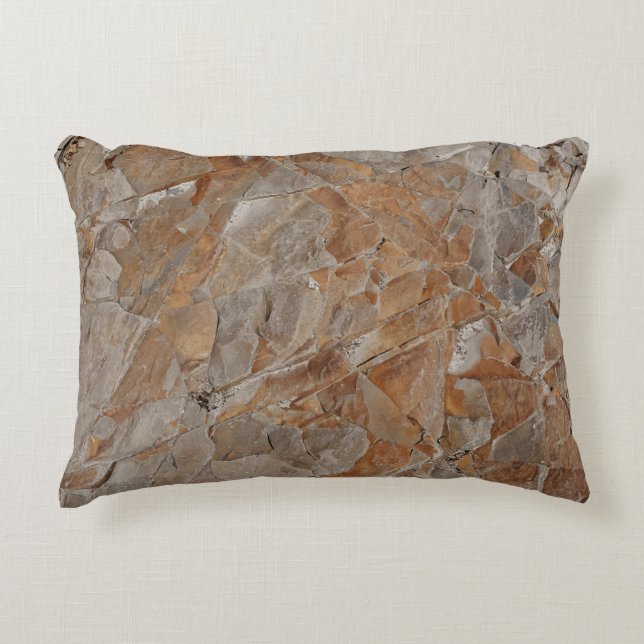 Brown and grey concrete frame accent pillow (Front)