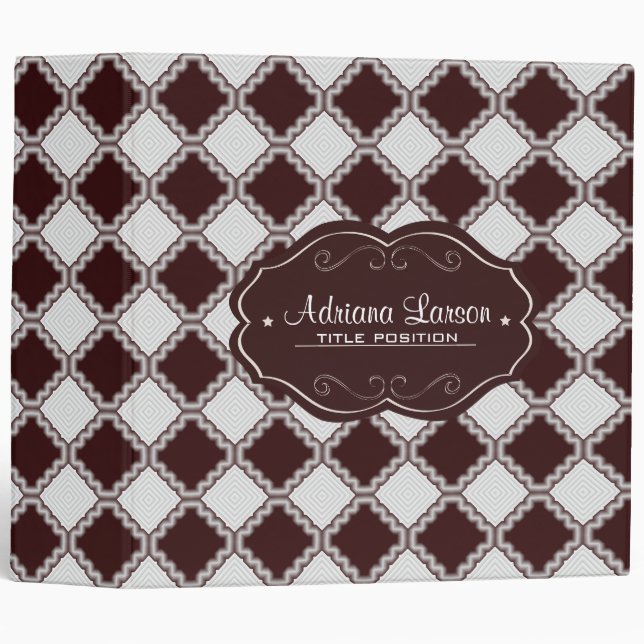 Brown And Grey Geometric Shapes Binder (Front/Spine)