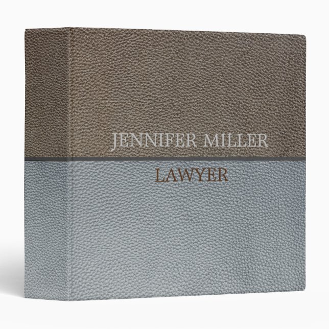 Brown and grey leather texture customer design binder (Front/Spine)