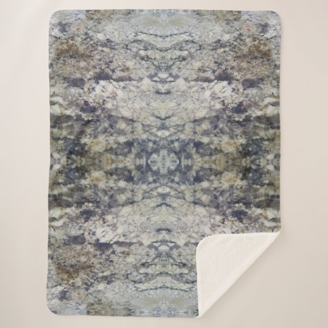 Brown and Grey Marble Sherpa Blanket (Front)