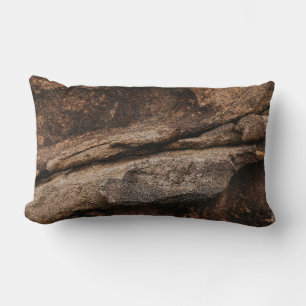 Brown and grey rock formation lumbar pillow