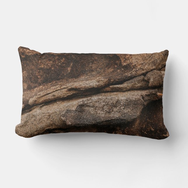 Brown and grey rock formation lumbar pillow (Front)