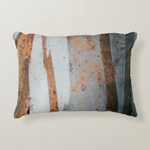 Brown and grey tree trunk accent pillow