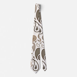 Brown And Khaki Paisley Design Tie