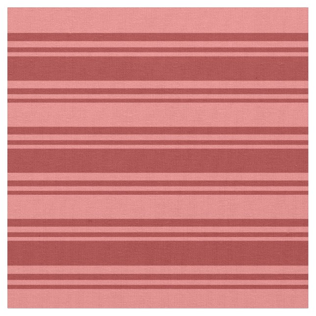 Brown and Light Coral Coloured Lined Pattern Fabric (Close Up)