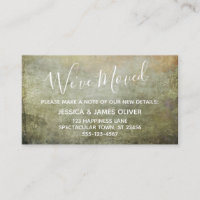 Brown and Mustard Textured Grunge "We've Moved