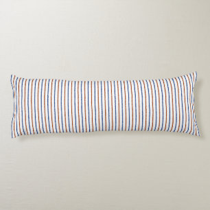 Brown and Navy Blue Stripes with Uneven Lines Body Pillow